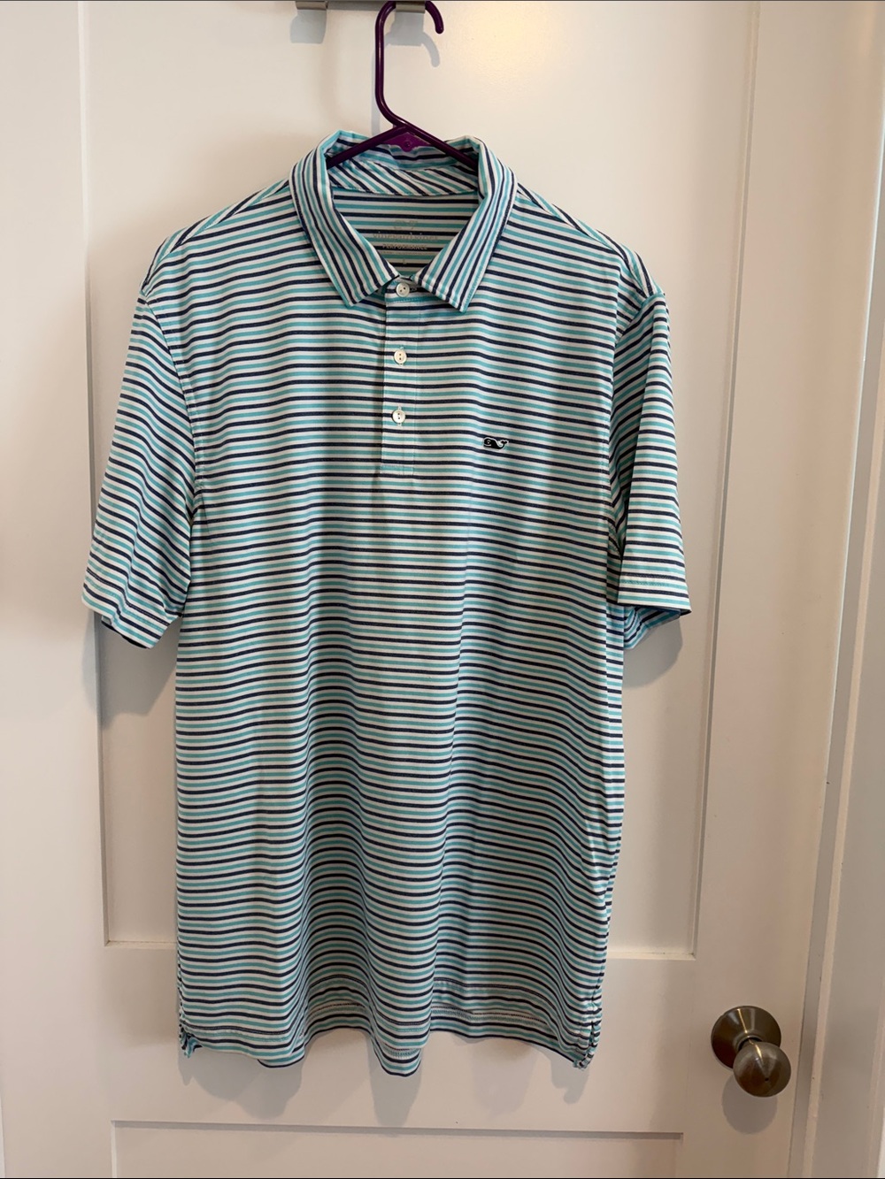 Vineyard Vines Men's Striped Polo Shirt - Light Blue